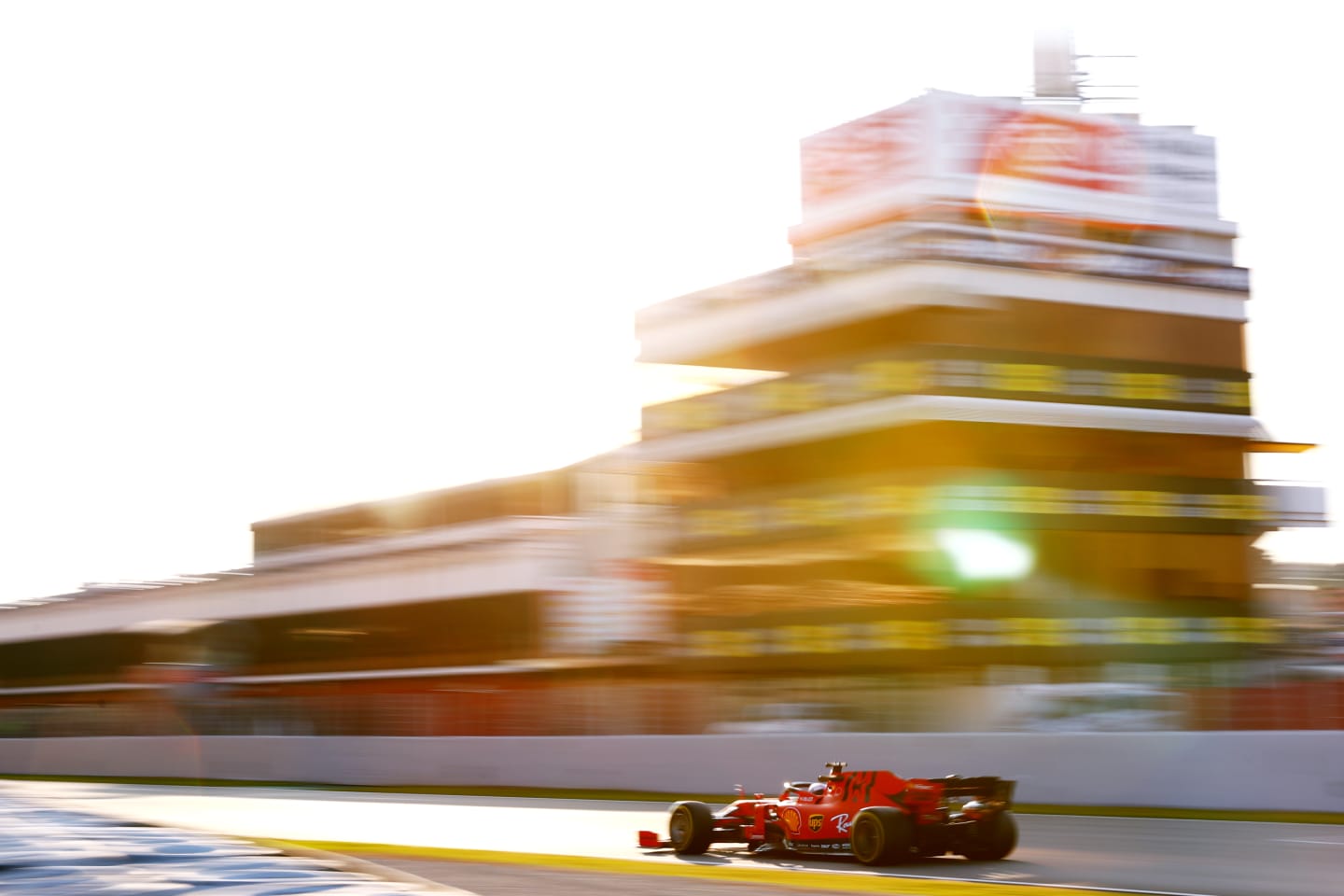 MONTMELO, SPAIN - FEBRUARY 19: Charles Leclerc of Monaco driving the (16) Scuderia Ferrari SF90 on