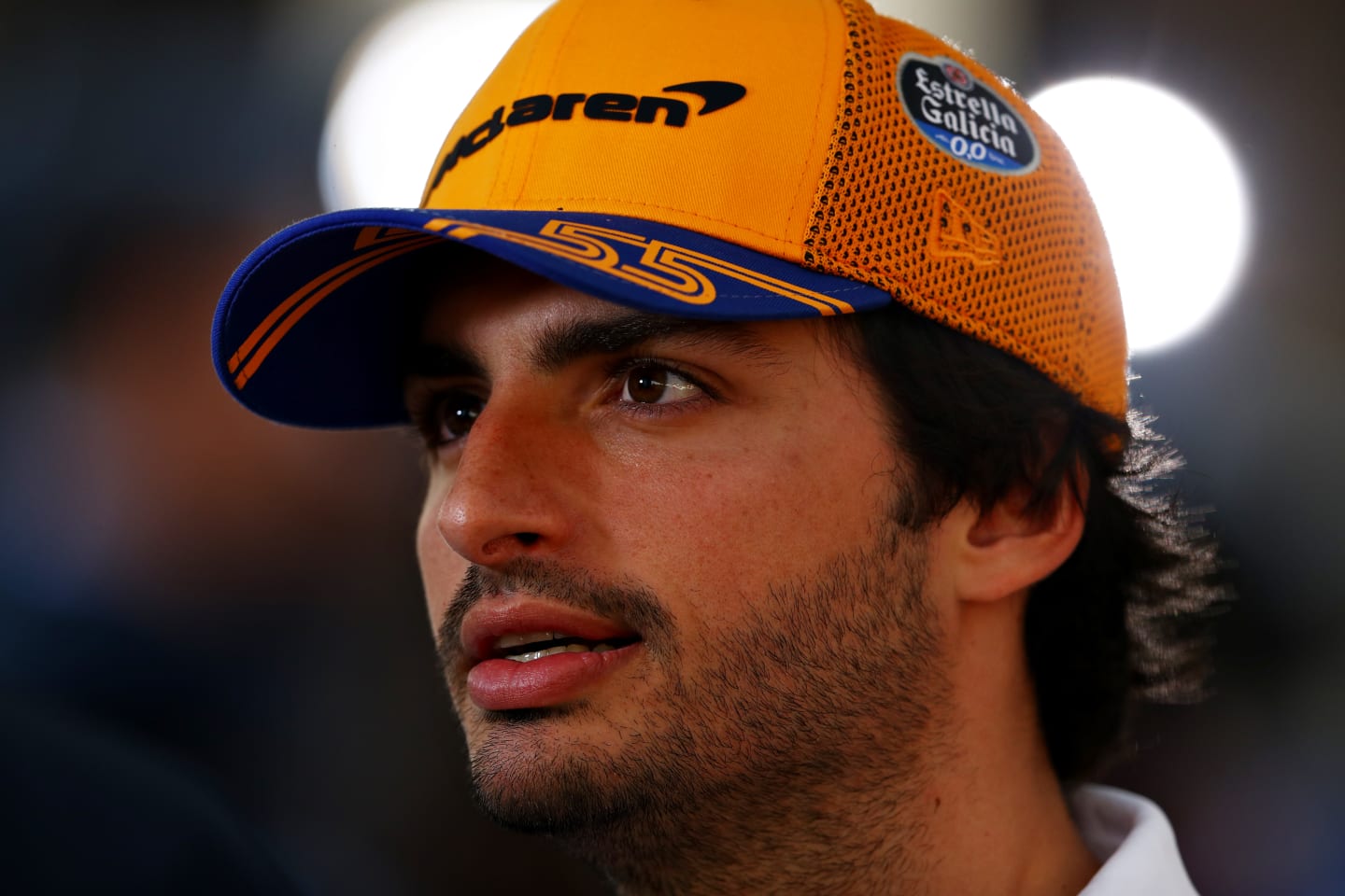 ABU DHABI, UNITED ARAB EMIRATES - NOVEMBER 28: Carlos Sainz of Spain and McLaren F1 talks to the