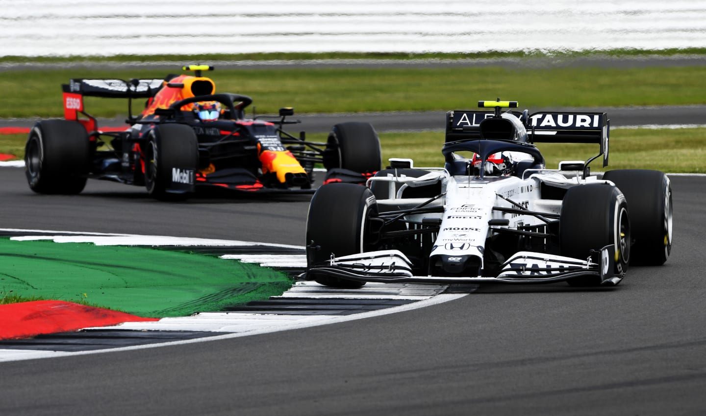 NORTHAMPTON, ENGLAND - AUGUST 02: Pierre Gasly of France driving the (10) Scuderia AlphaTauri AT01