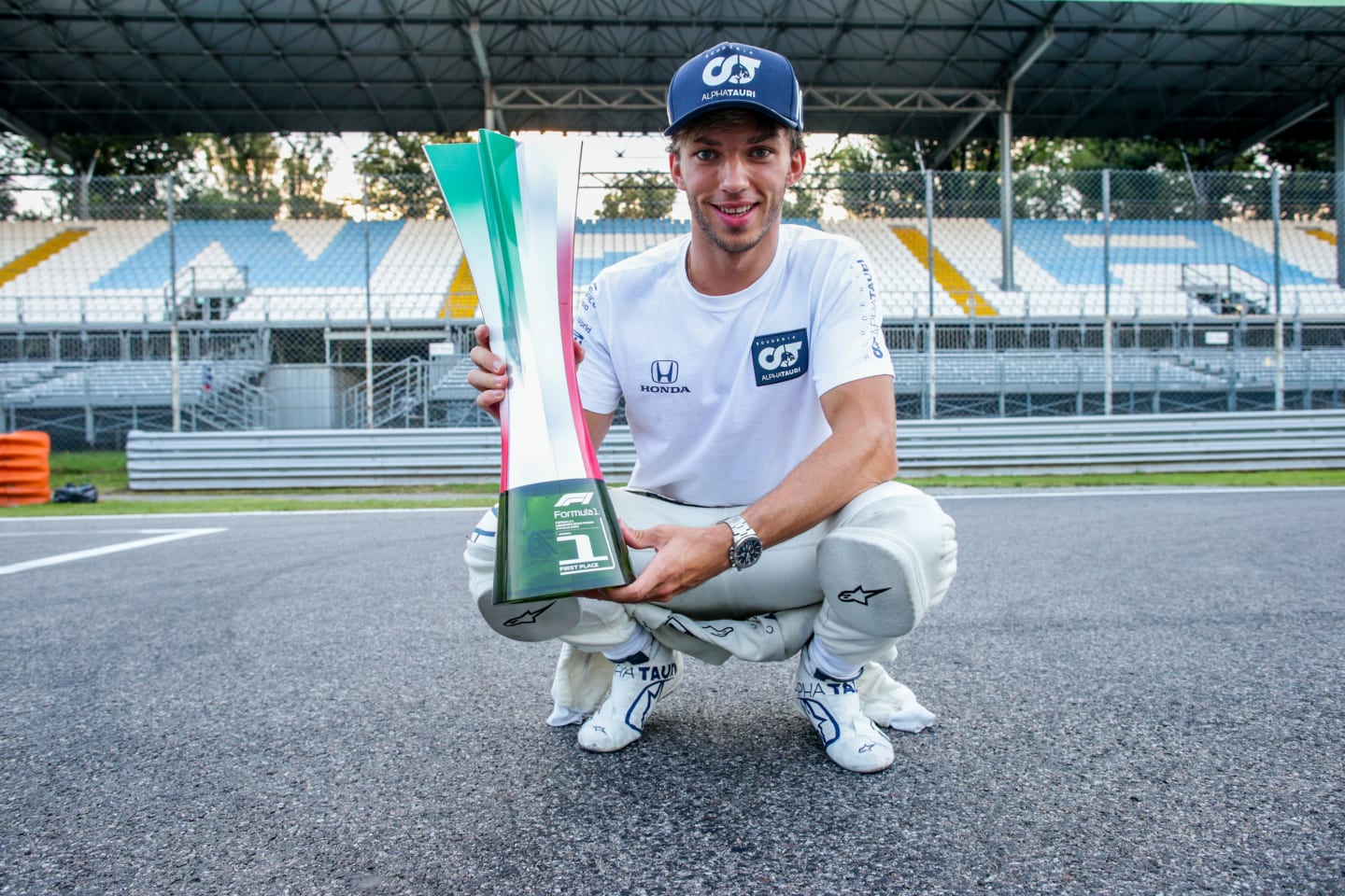 MONZA, ITALY - SEPTEMBER 06: Pierre Gasly of Scuderia AlphaTauri and France  during the F1 Grand