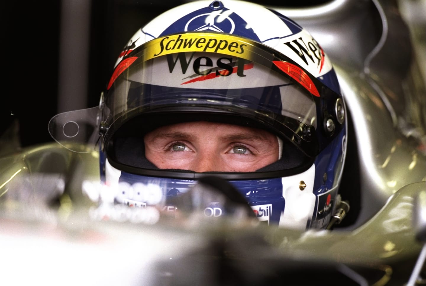 16 Aug 1998:  McLaren Mercedes driver David Coulthard prepares for the Hungarian Grand Prix at the