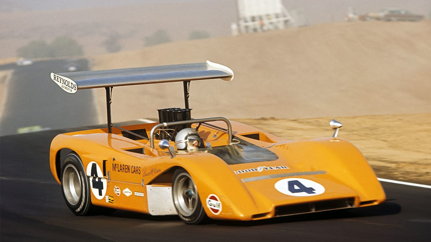 McLaren en route to the 1969 Can-Am championship in a McLaren M8B. He would lose his life in a similar car