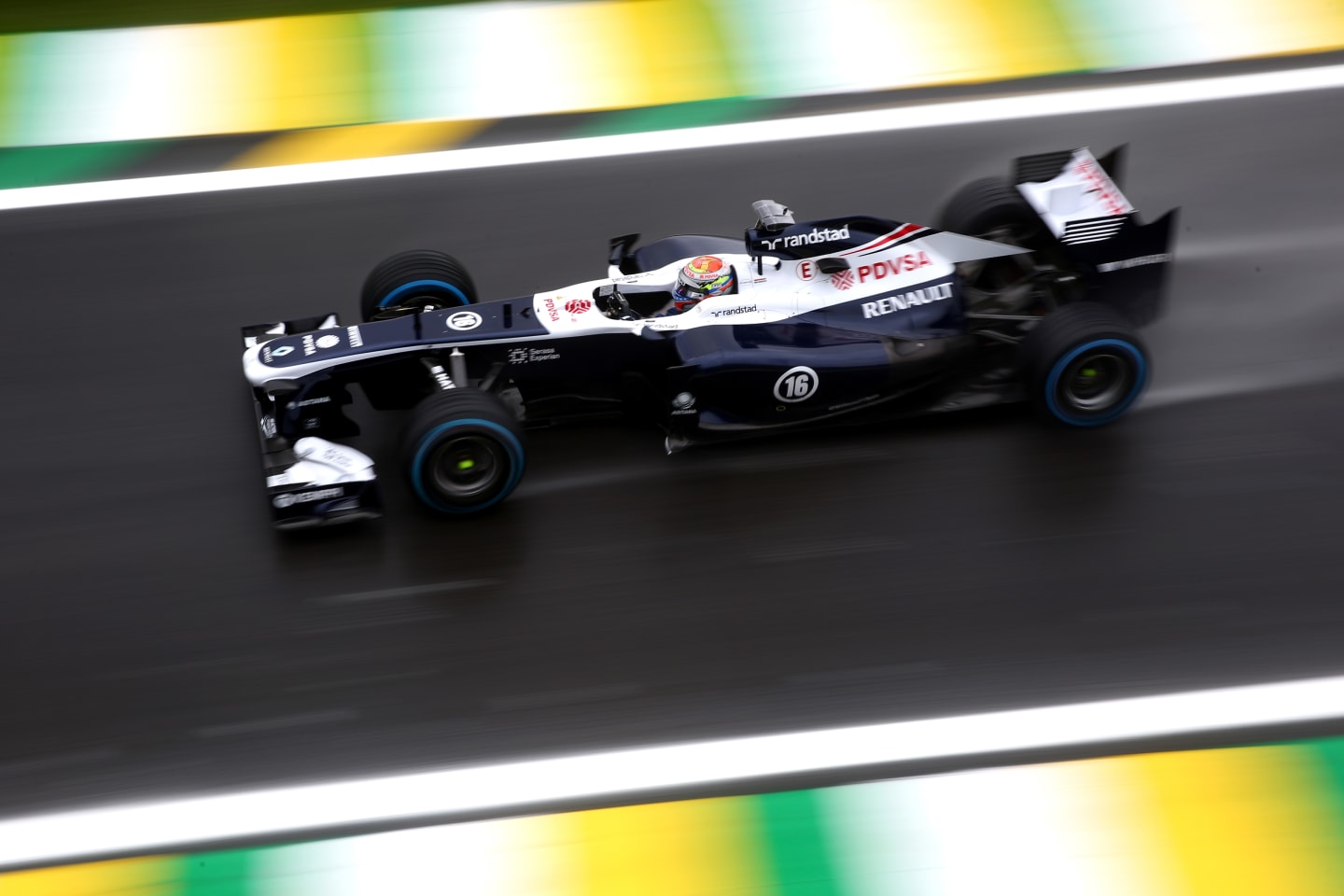 2013 marked the final year of navy blue and white on Williams' cars as the team had a new title sponsor on board