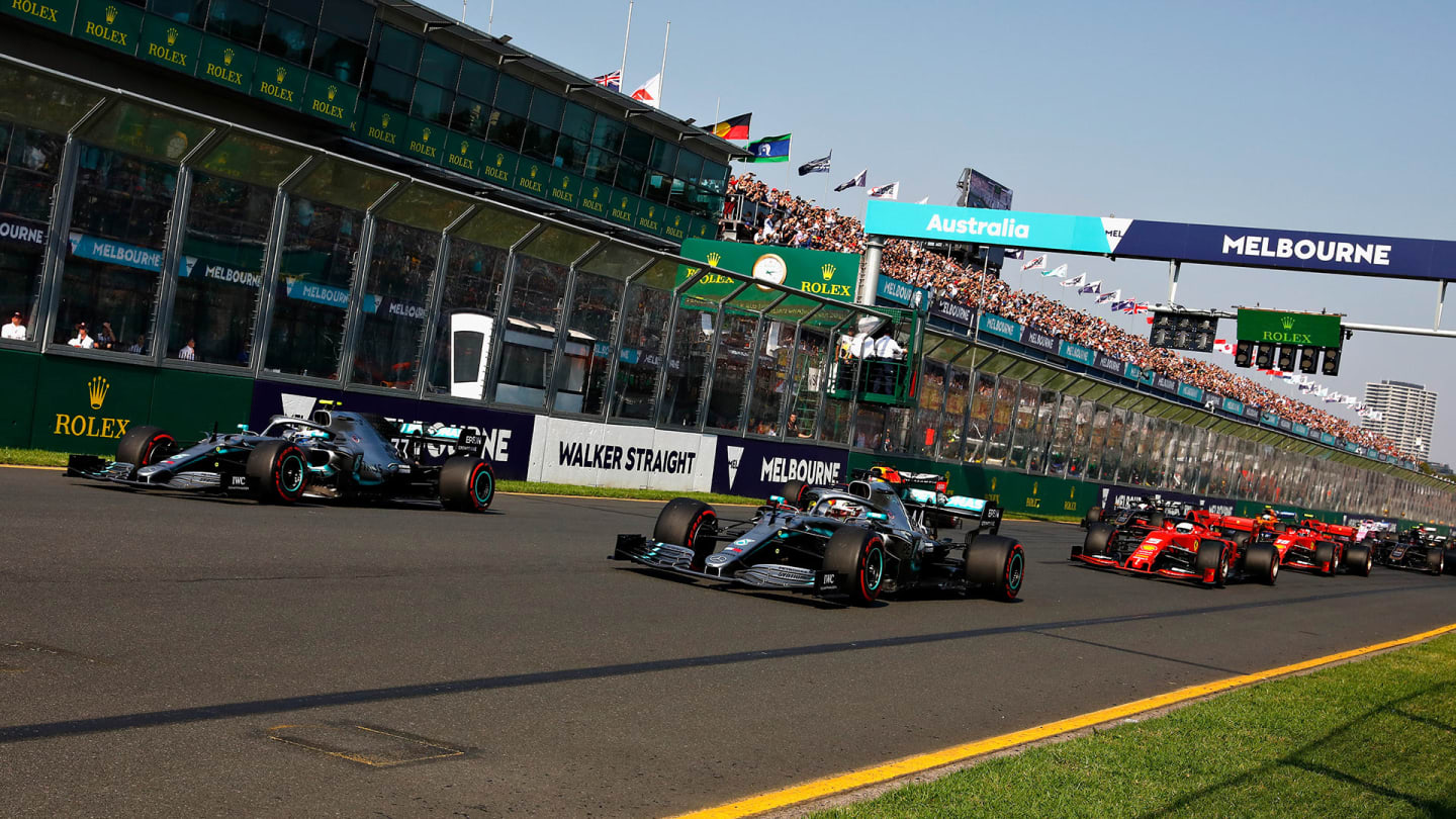 MELBOURNE, AUSTRALIA - MARCH 17: Valtteri Bottas driving the (77) Mercedes AMG Petronas F1 Team