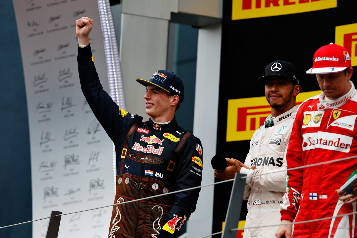 SPIELBERG, AUSTRIA - JULY 03:  Max Verstappen of Netherlands and Red Bull Racing celebrates on the