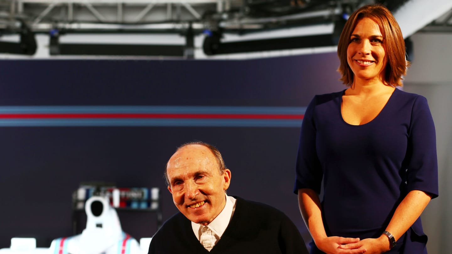 (L to R): Frank Williams (GBR) Williams Team Owner with Claire Williams (GBR) Williams Deputy Team