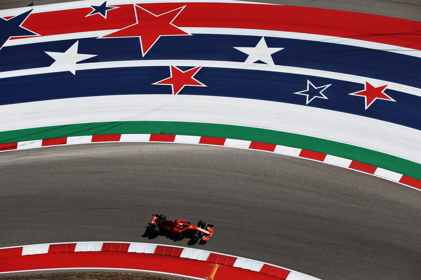 AUSTIN, TEXAS - NOVEMBER 01: Sebastian Vettel of Germany driving the (5) Scuderia Ferrari SF90 on