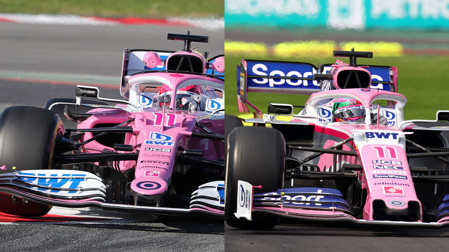 On the left, the 2020 nose, with last year's car on the right