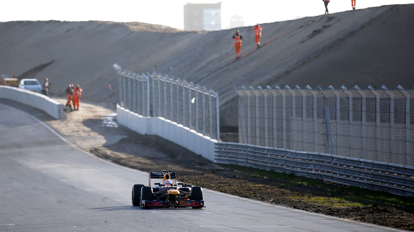 Verstappen blasts out of the final Arie Luyendyk turn