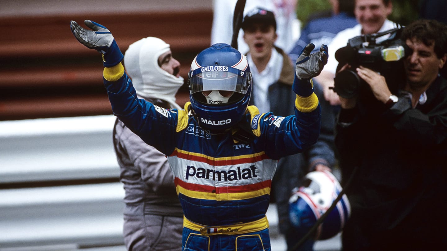 Olivier Panis, Grand Prix of Monaco, Circuit de Monaco, 19 May 1996. Olivier Panis celebrating his