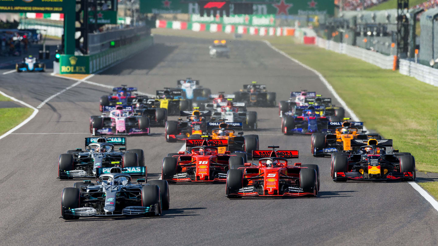 SUZUKA, JAPAN - OCTOBER 13: Start during the F1 Grand Prix of Japan at Suzuka Circuit on October