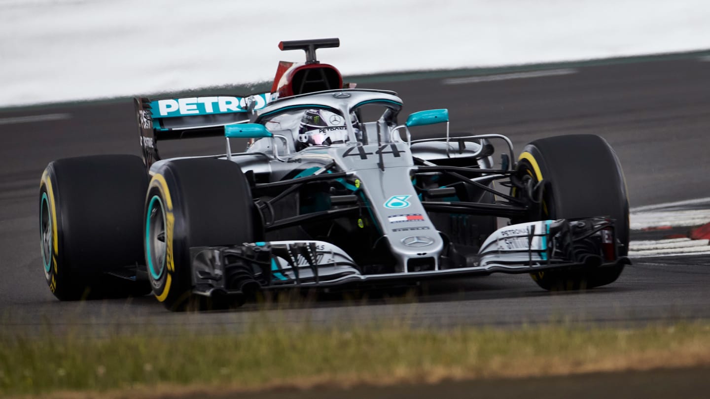 Hamilton drove the 2018 Mercedes F1 car, a day after team mate Valtteri Bottas, at Silverstone
