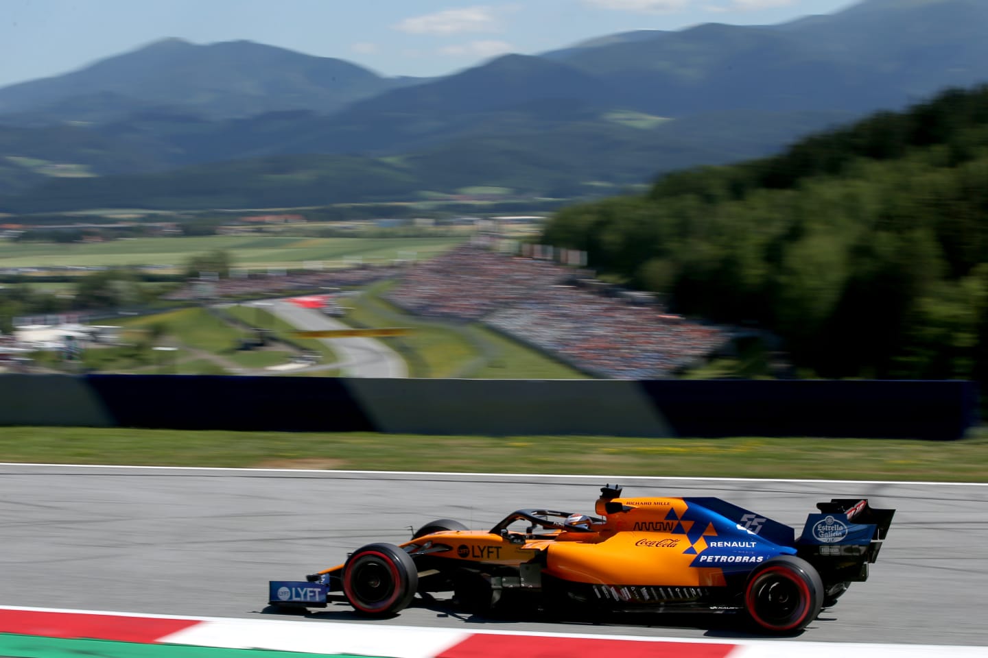 SPIELBERG, AUSTRIA - JUNE 28: Carlos Sainz of Spain driving the (55) McLaren F1 Team MCL34 Renault