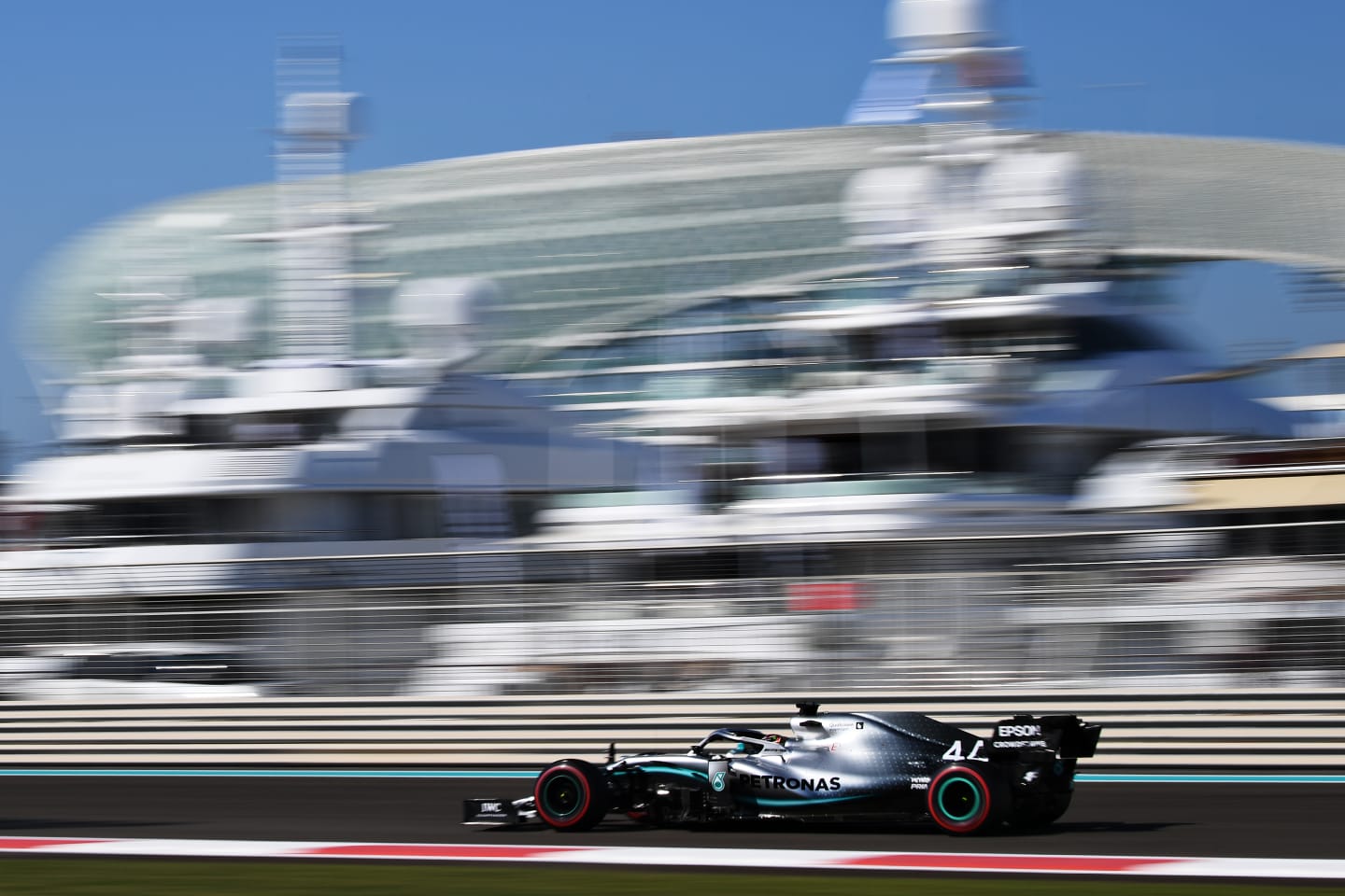 ABU DHABI, UNITED ARAB EMIRATES - NOVEMBER 29: Lewis Hamilton of Great Britain driving the (44)