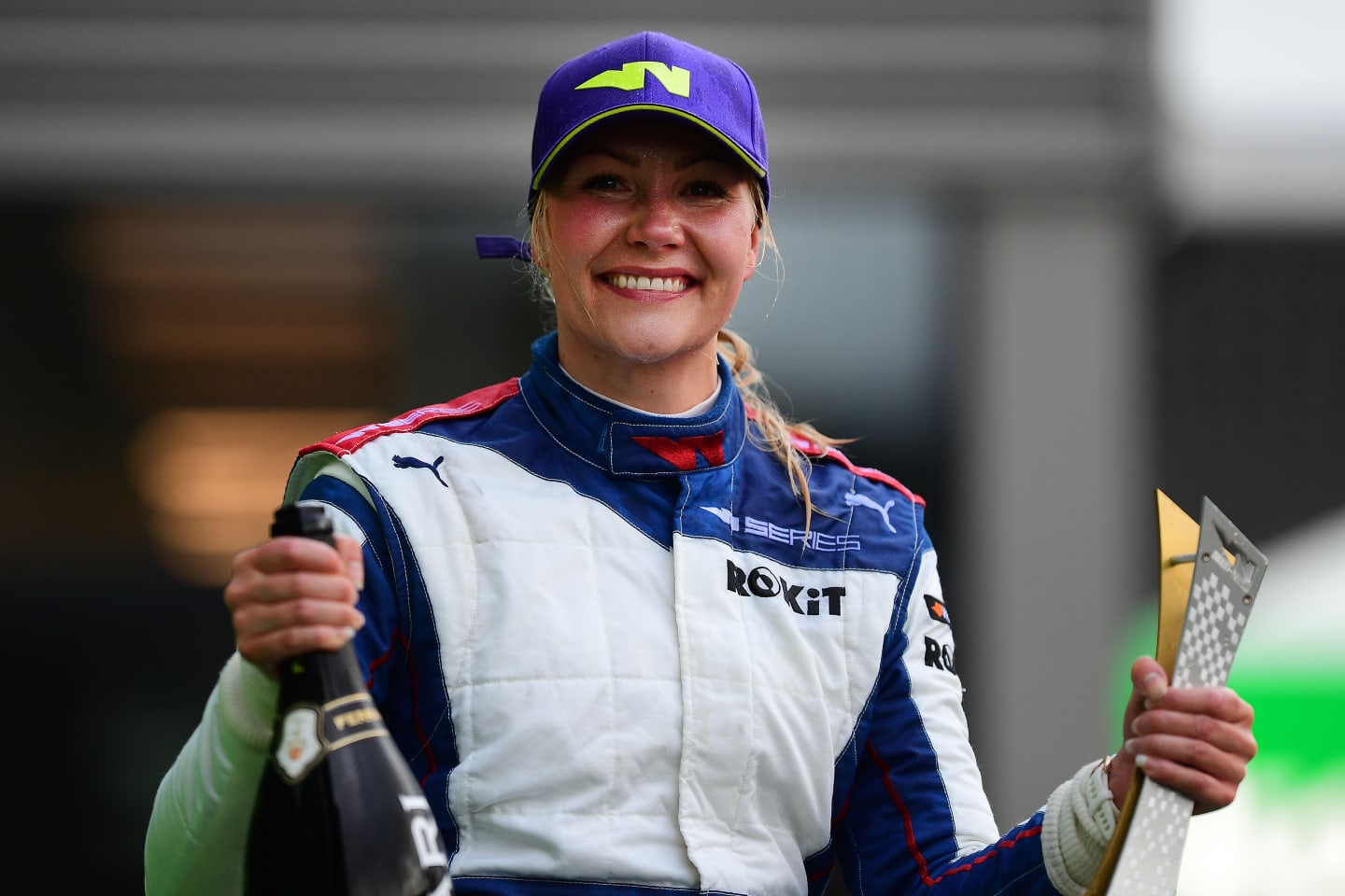SPA, BELGIUM - AUGUST 28: Race winner Emma Kimilainen of Finland and Ecurie W (7) celebrates on the
