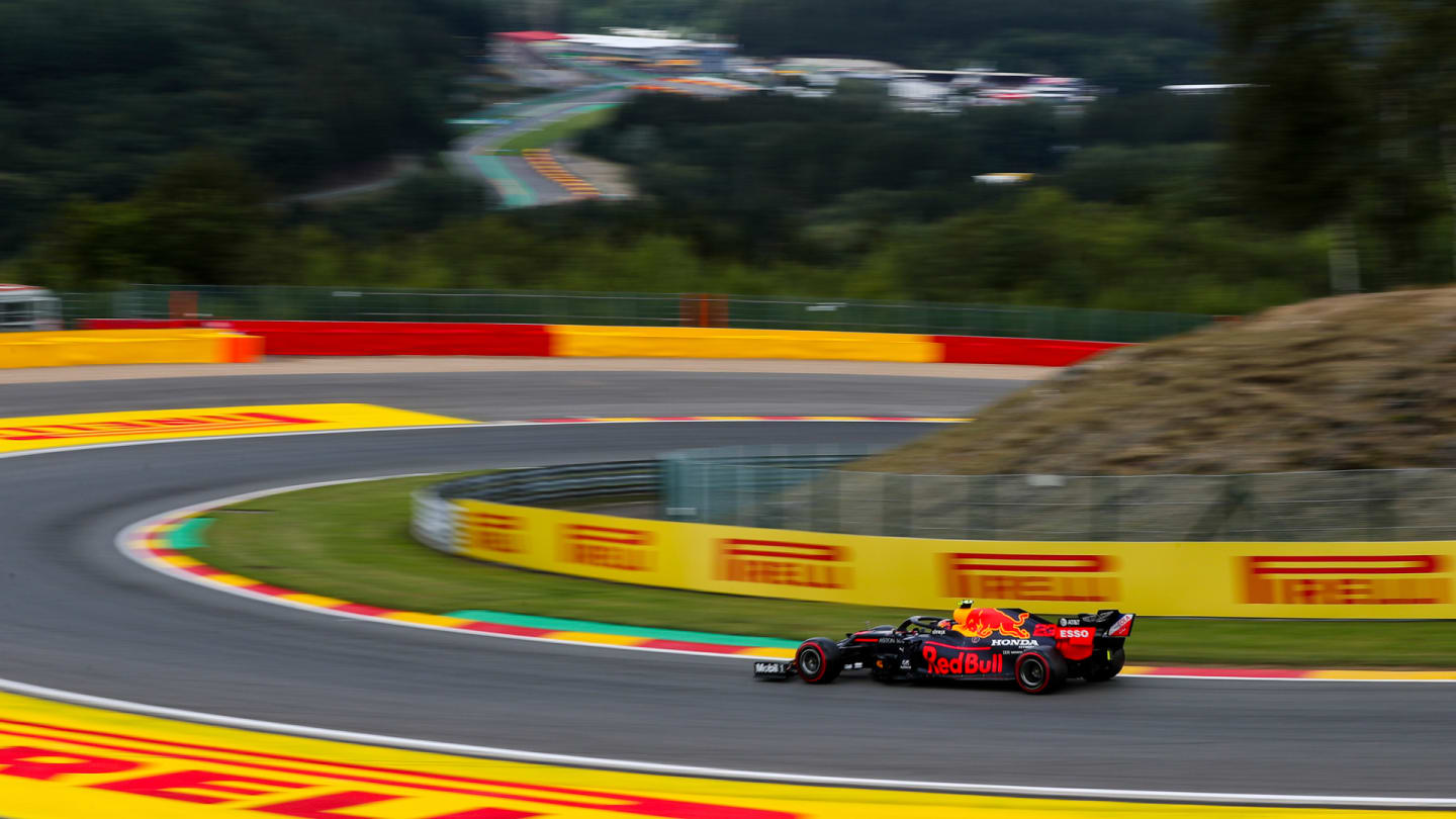 SPA-FRANCORCHAMPS, BELGIUM - AUGUST 29: Alexander Albon, Red Bull Racing RB16 during the Belgian GP