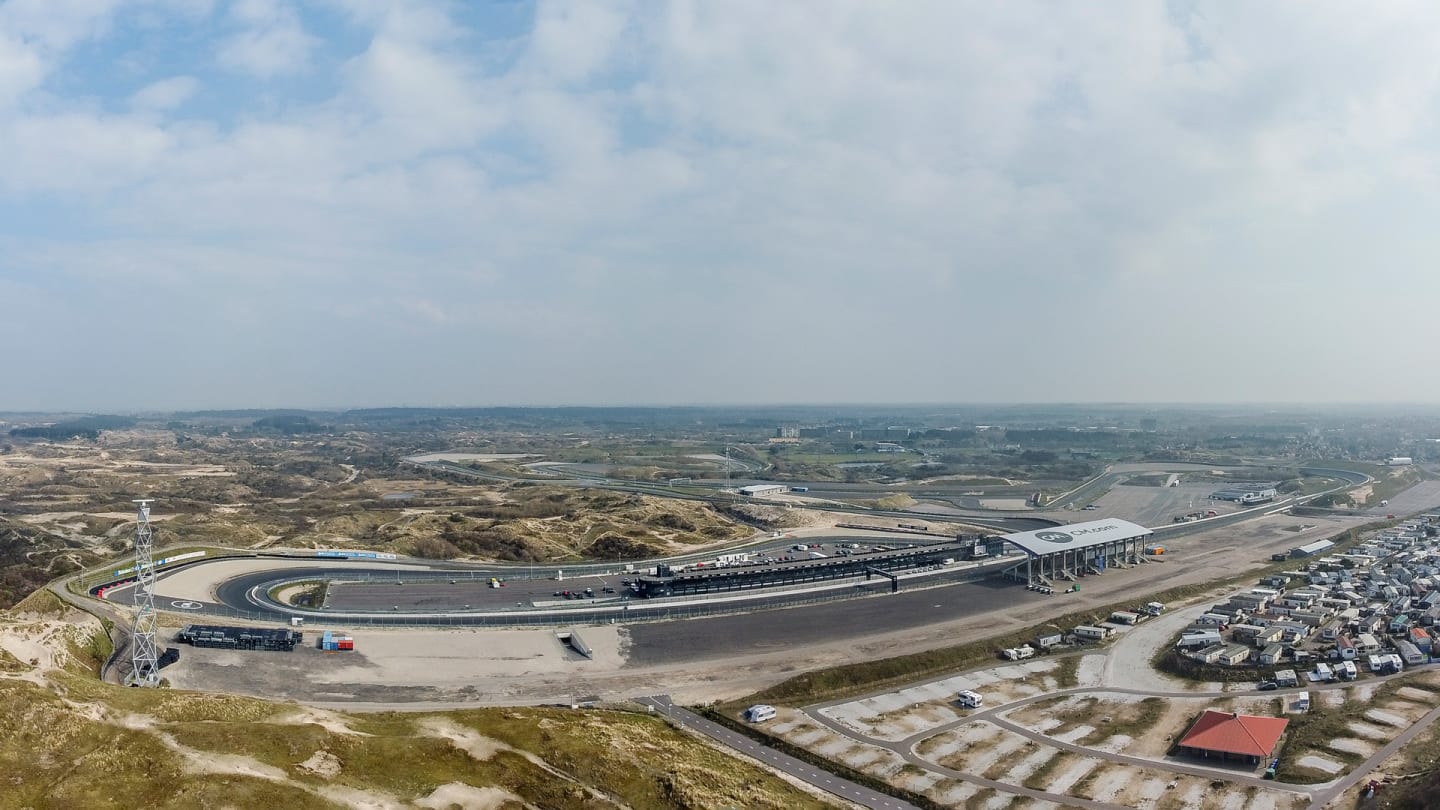 ZANDVOORT, THE NETHERLANDS - APRIL 20:  An aerial view of the CM.com Circuit Zandvoort race track