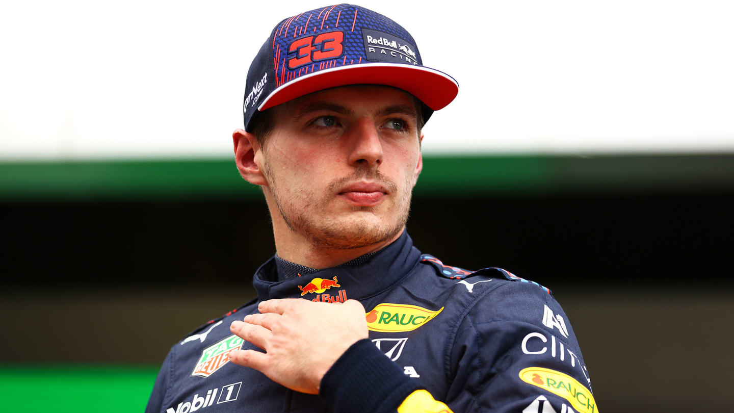 SAO PAULO, BRAZIL - NOVEMBER 12: Second place qualifier Max Verstappen of Netherlands and Red Bull