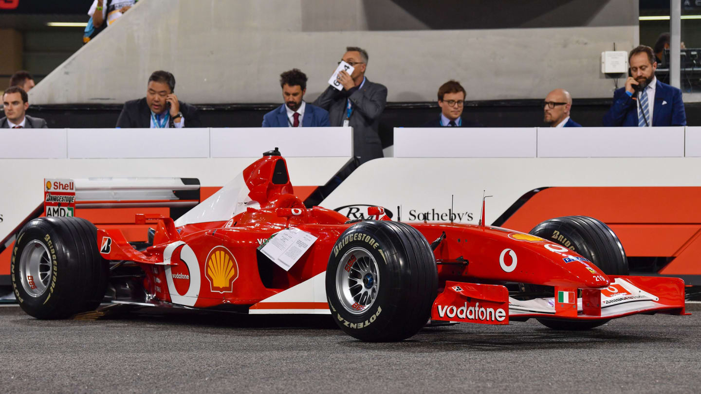 The F2002 at auction, during the 2019 season-finale weekend