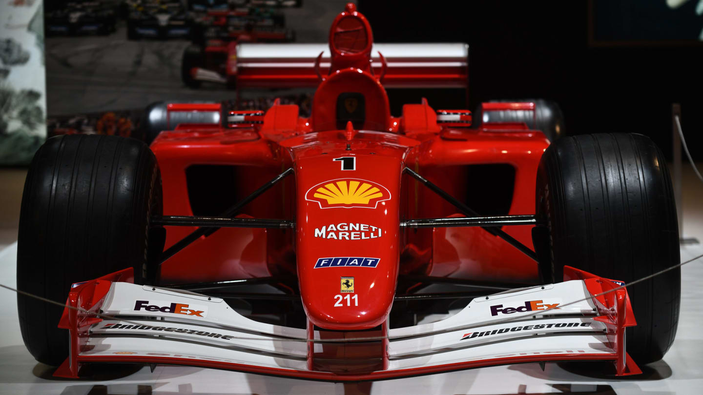 Schumacher's Ferrari F2001 #211 on display in Hong Kong before the 2017 New York auction