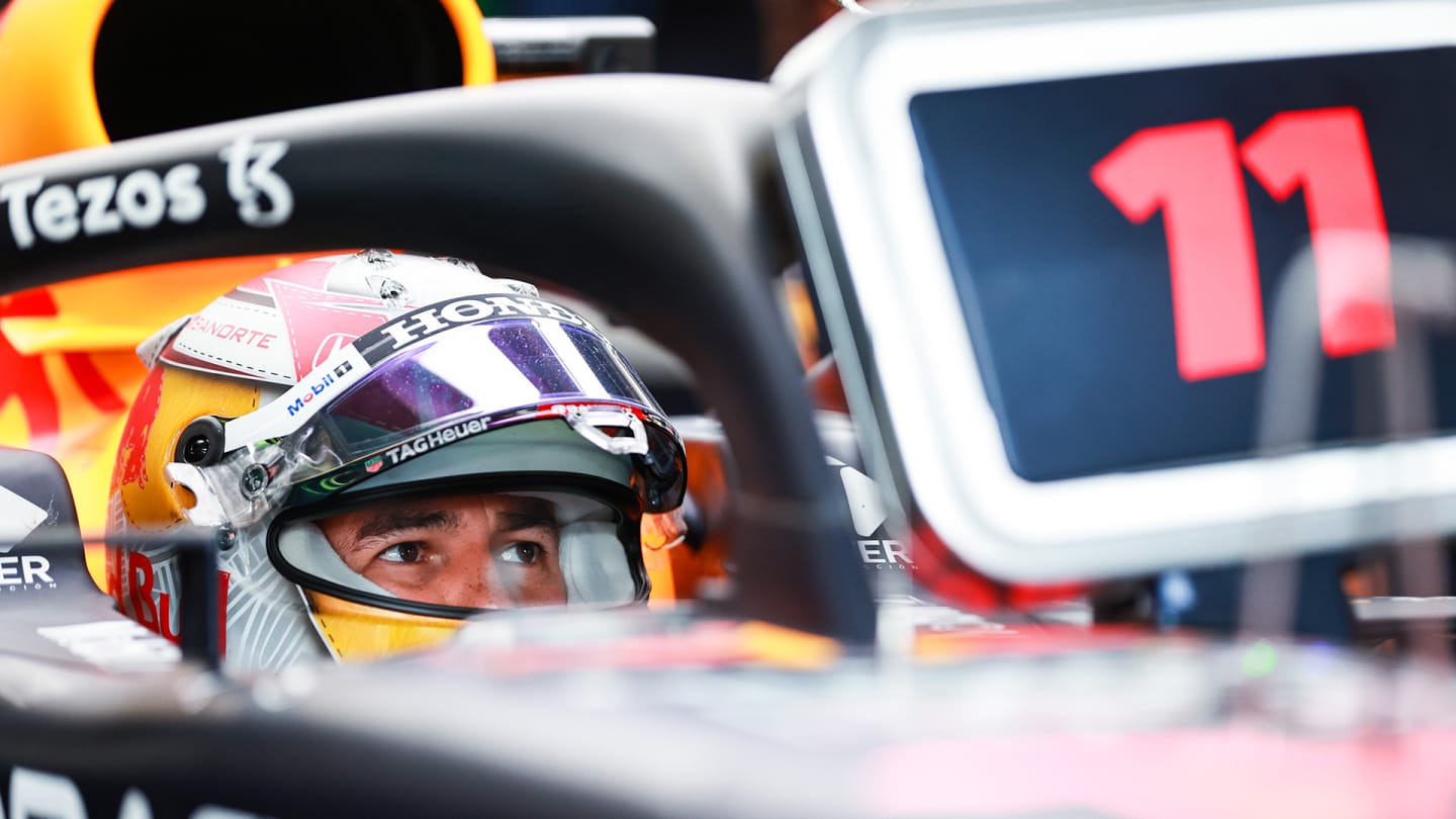 SPIELBERG, AUSTRIA - JULY 02: Sergio Perez of Mexico and Red Bull Racing prepares to drive in the