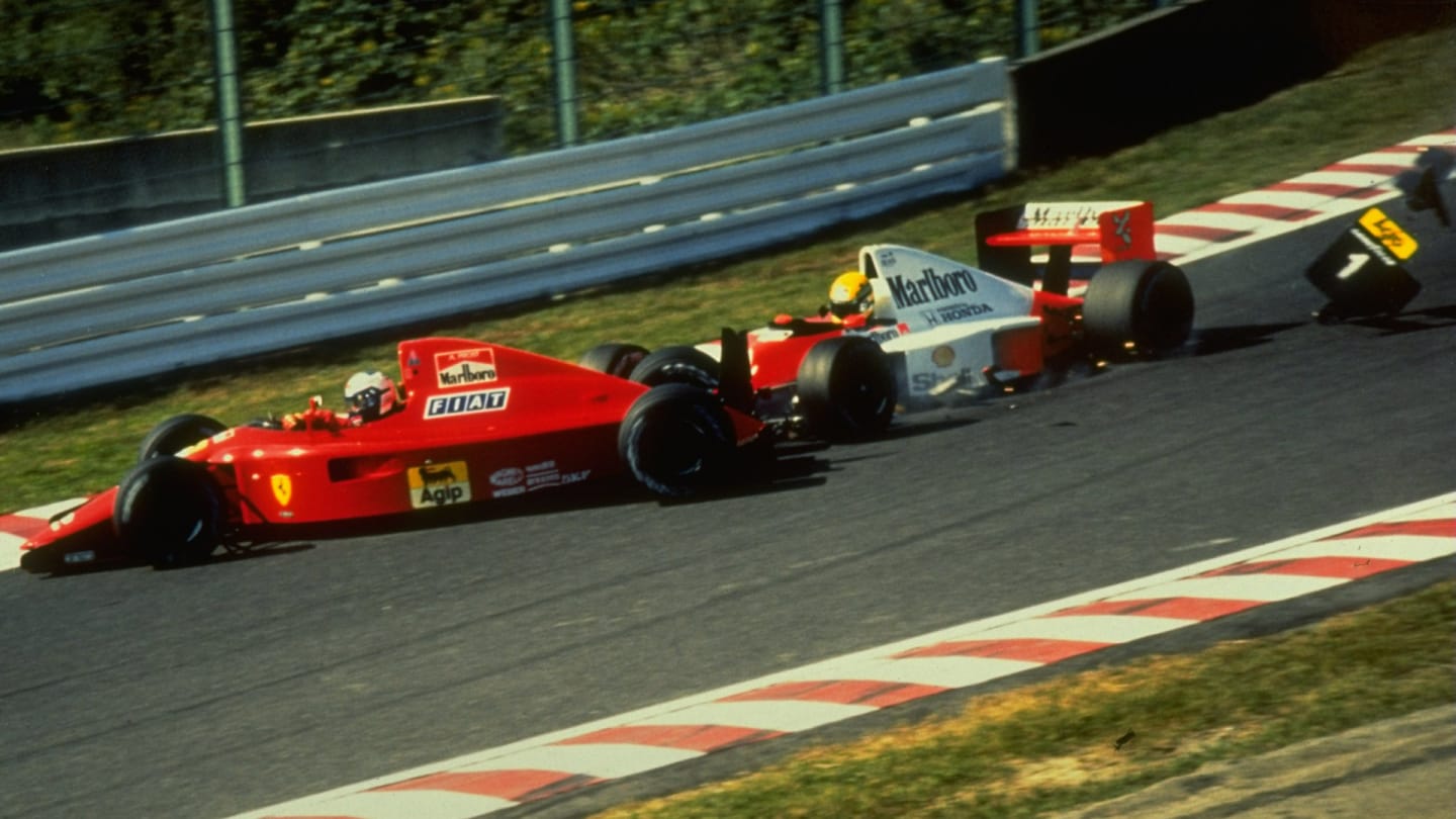1990:  Fiat Ferrari driver Alain Prost of France and McLaren Honda driver Ayrton Senna of Brazil