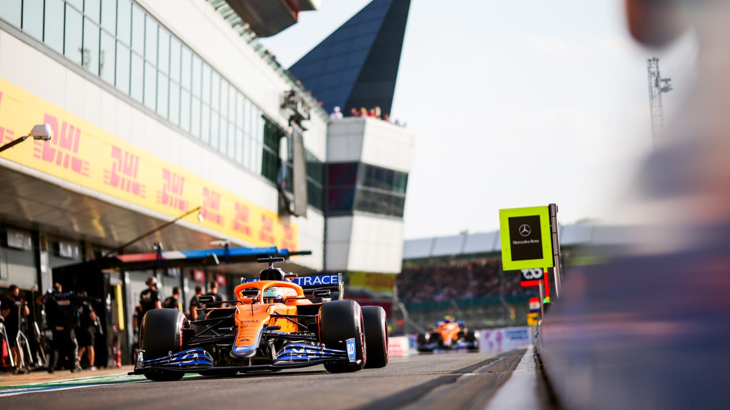 NORTHAMPTON, ENGLAND - JULY 16: Daniel Ricciardo of Australia and McLaren during