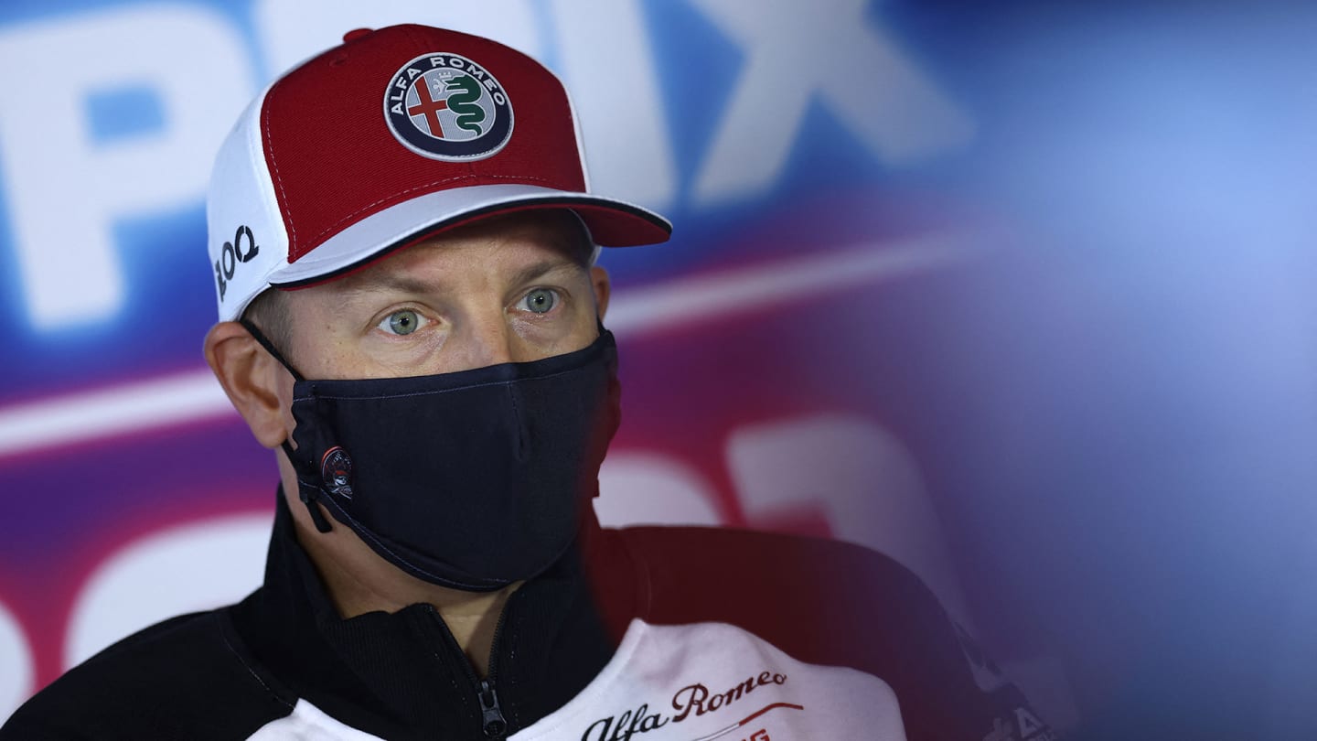 Alfa Romeo's Finnish F1 driver Kimi Raikkonen attends a press conference in Zandvoort, three days