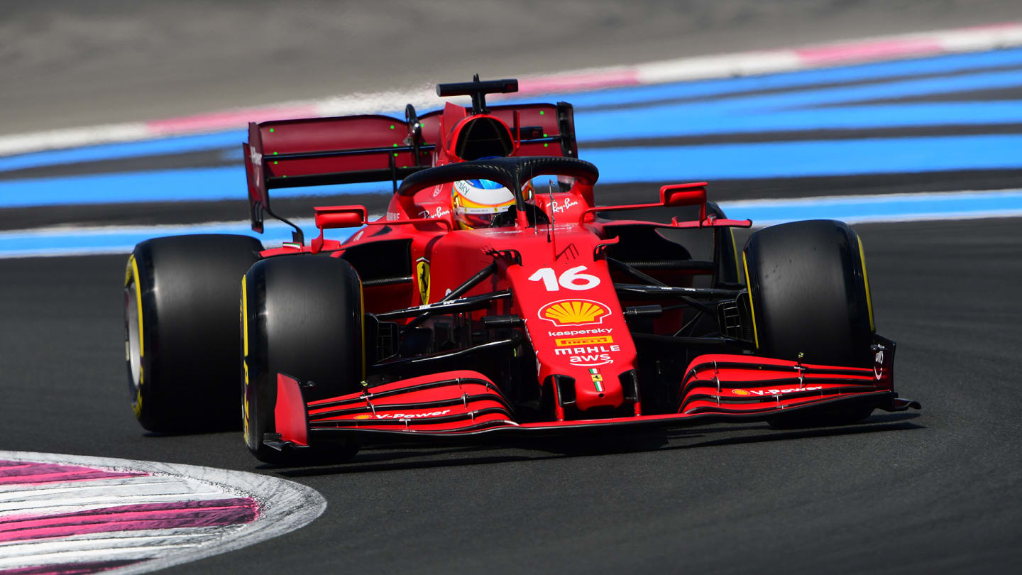 Charles Leclerc of Scuderia Mission Winnow Ferrari drive his SF21 single-seater during free