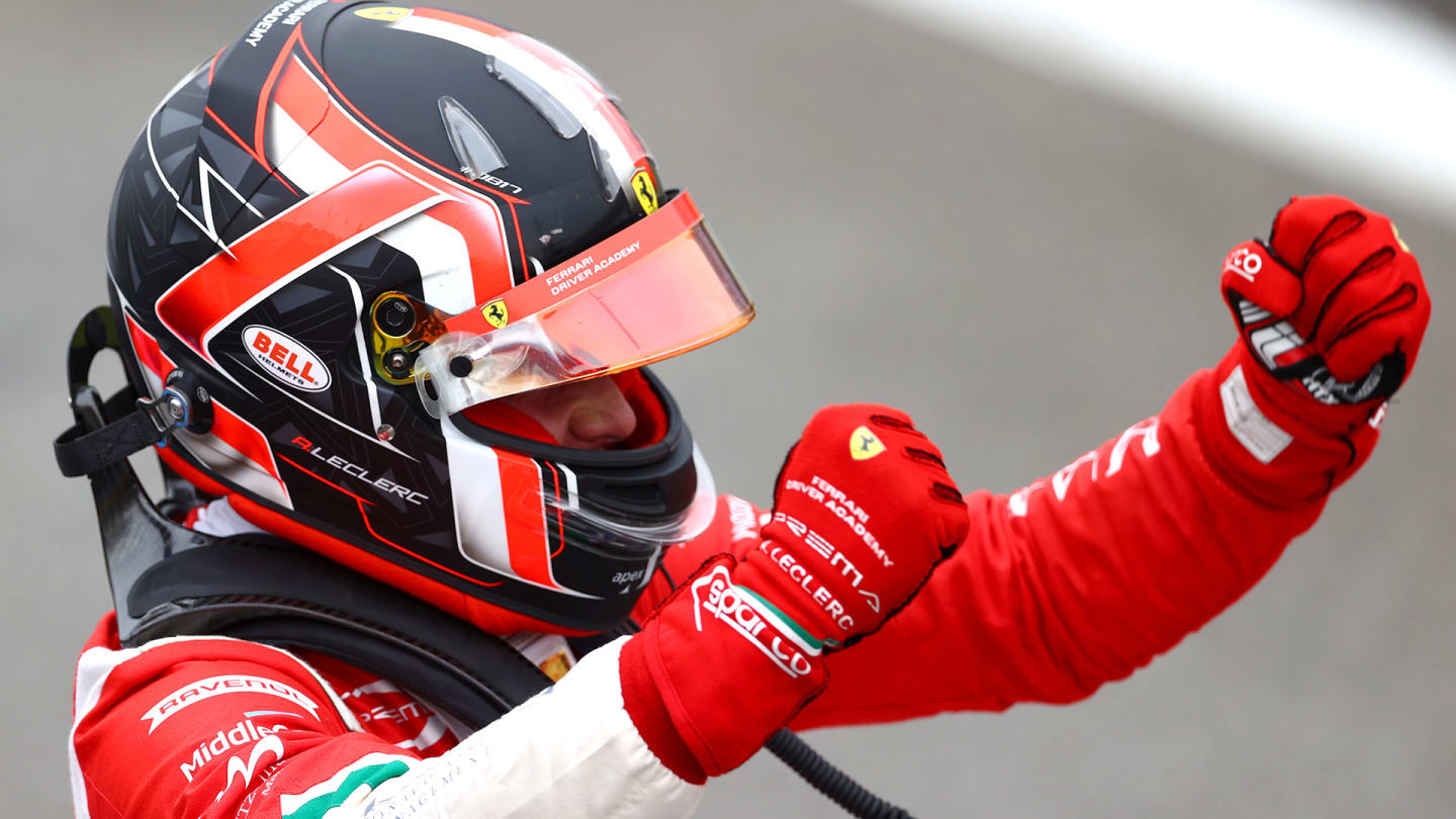 LE CASTELLET, FRANCE - JUNE 19: Race winner Arthur Leclerc of Monaco and Prema Racing celebrates in