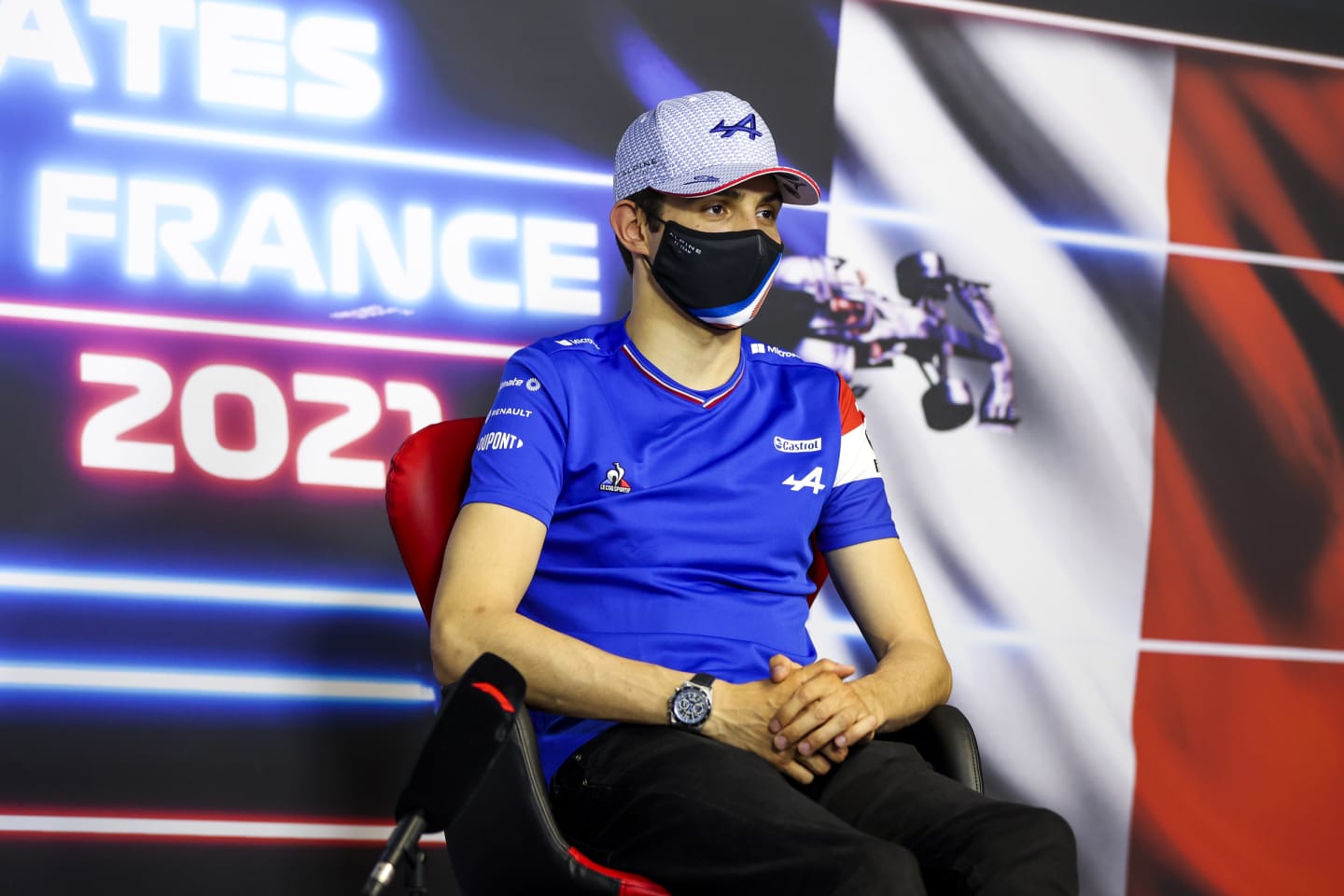 LE CASTELLET, FRANCE - JUNE 17: Esteban Ocon of France and Alpine F1 Team talks in the Drivers