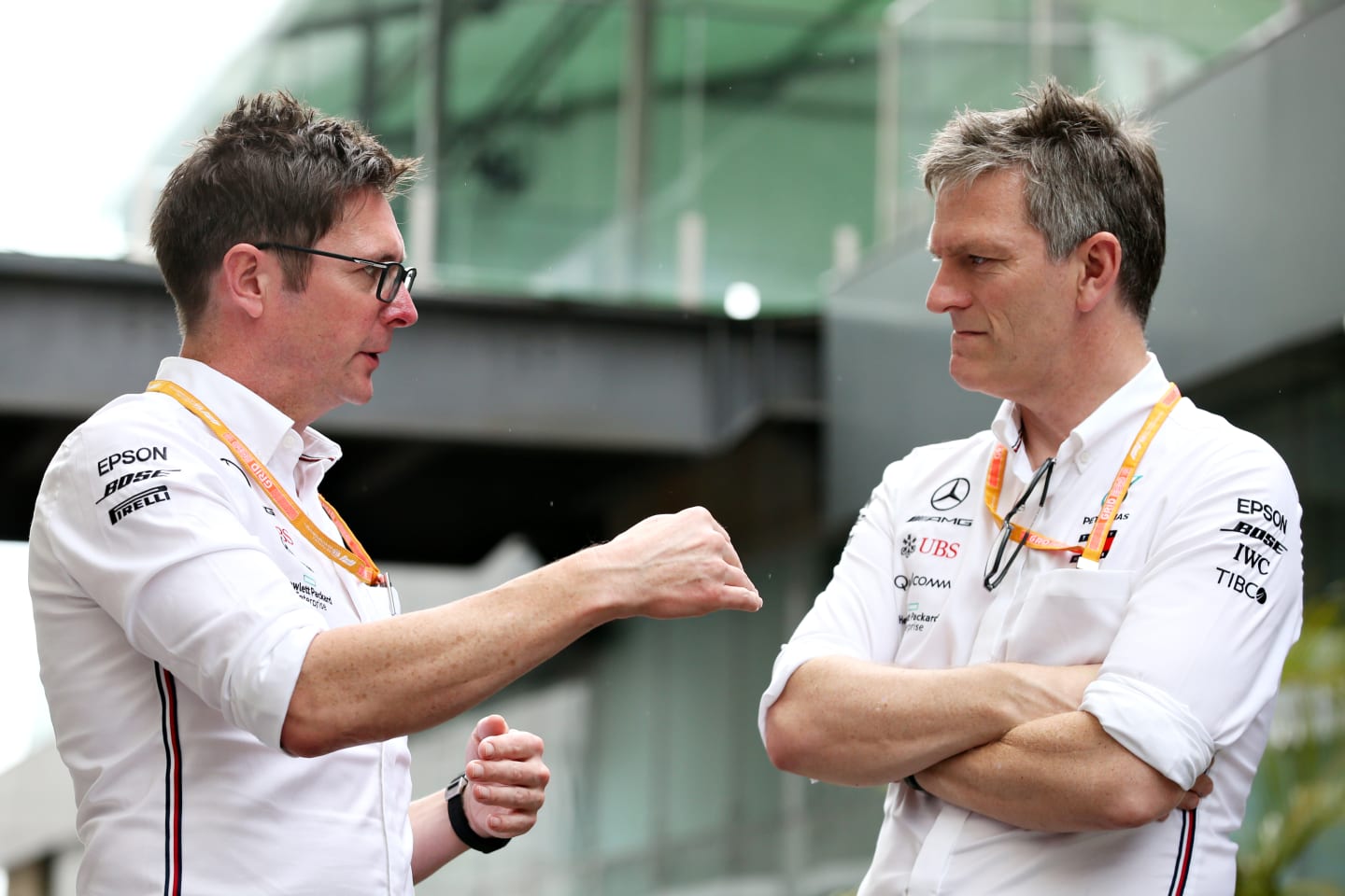 SAO PAULO, BRAZIL - NOVEMBER 14: James Allison, Technical Director at Mercedes GP talks with