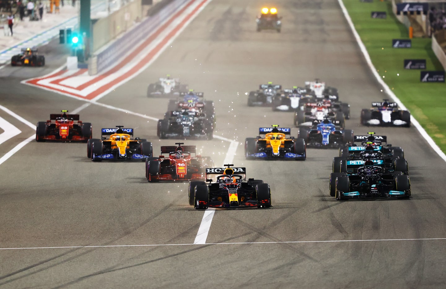 BAHRAIN, BAHRAIN - MARCH 28: Max Verstappen of the Netherlands driving the (33) Red Bull Racing