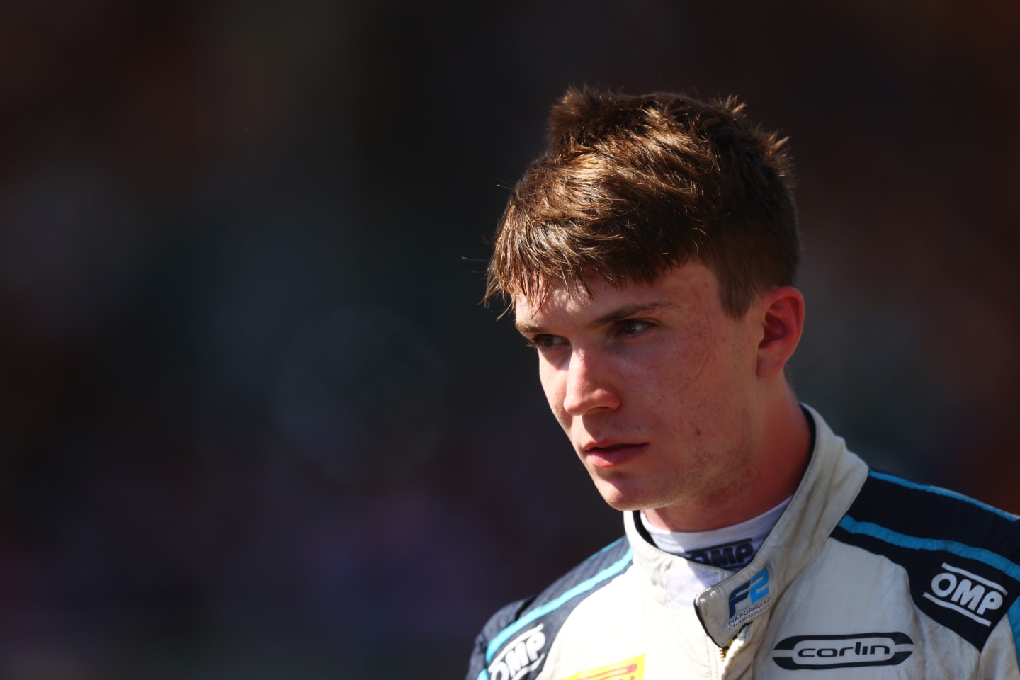 NORTHAMPTON, ENGLAND - JULY 17: Third placed Dan Ticktum of Great Britain and Carlin looks on in