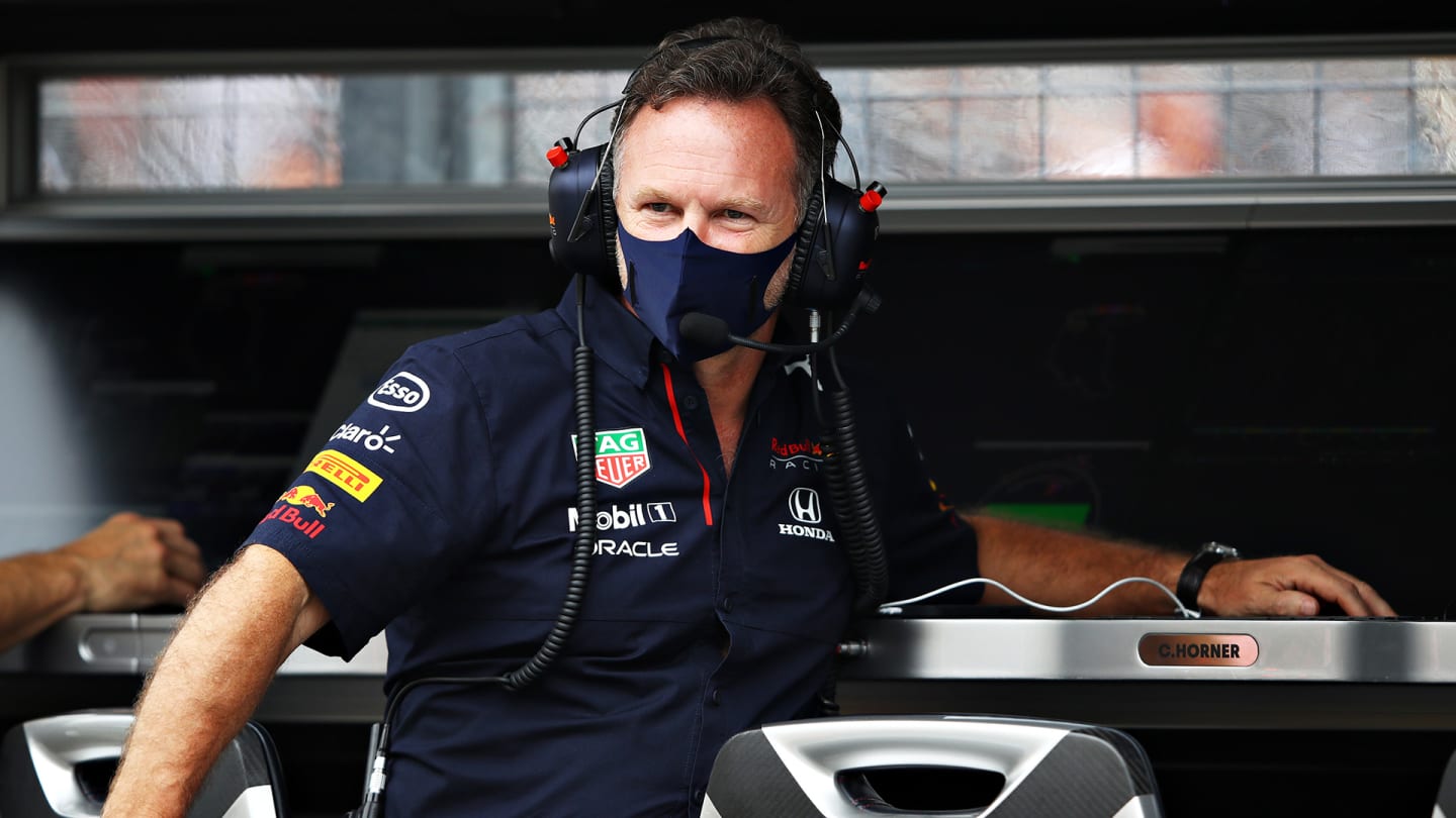 BUDAPEST, HUNGARY - AUGUST 01: Red Bull Racing Team Principal Christian Horner looks on from the