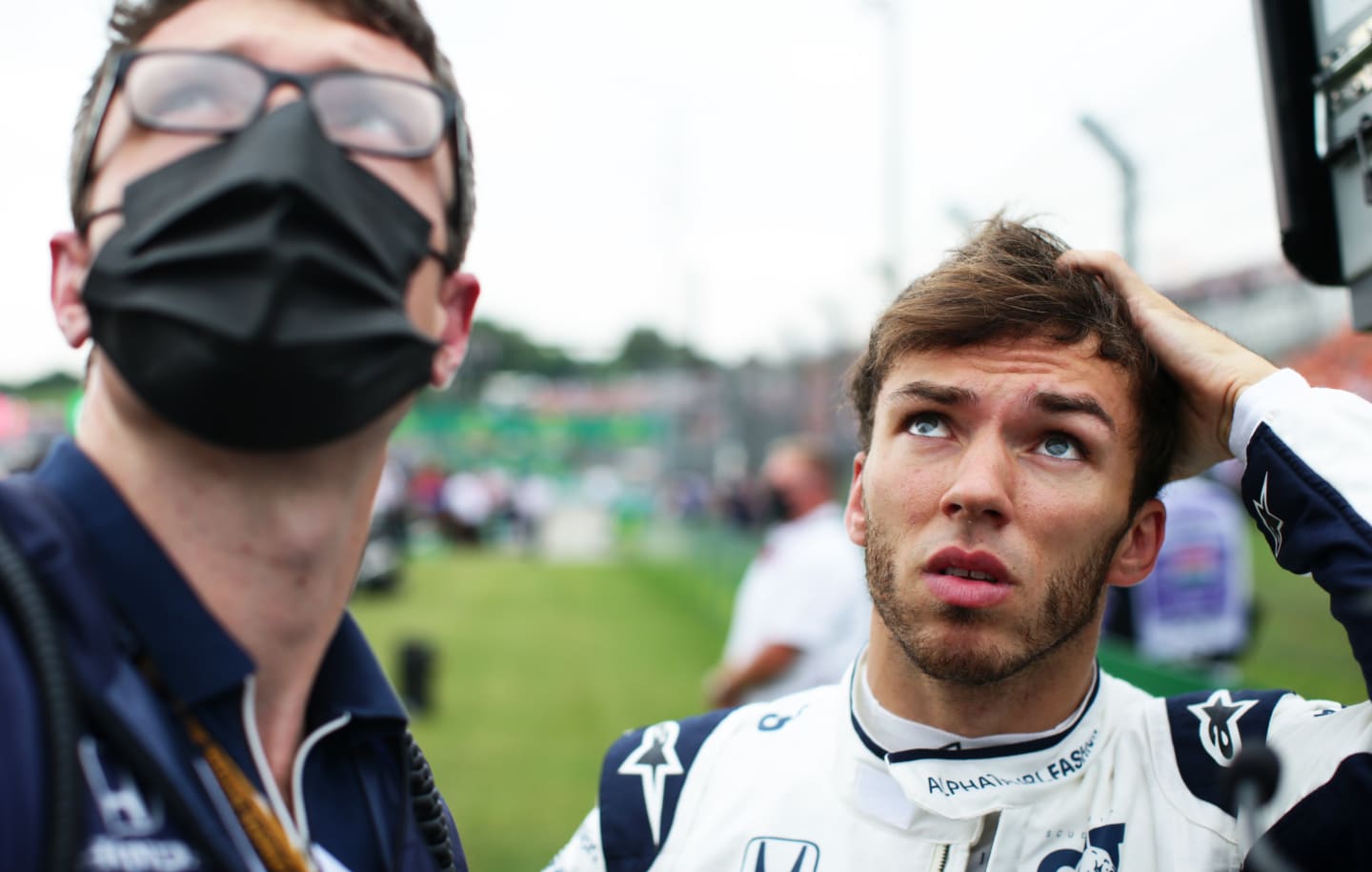 BUDAPEST, HUNGARY - AUGUST 01: Pierre Gasly of France and Scuderia AlphaTauri prepares to drive on