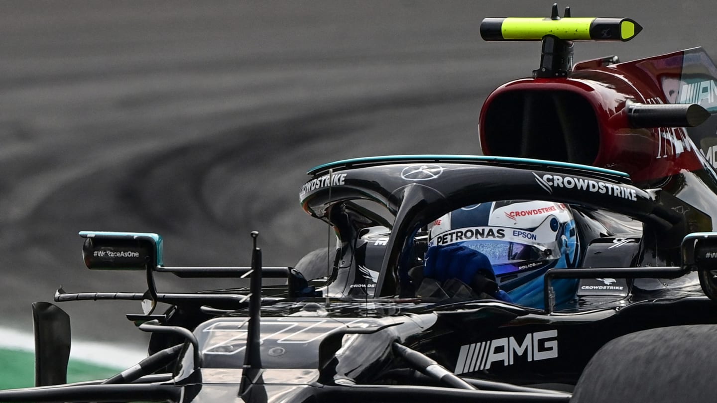 Mercedes' Finnish driver Valtteri Bottas drives during the first practice session at the Autodromo