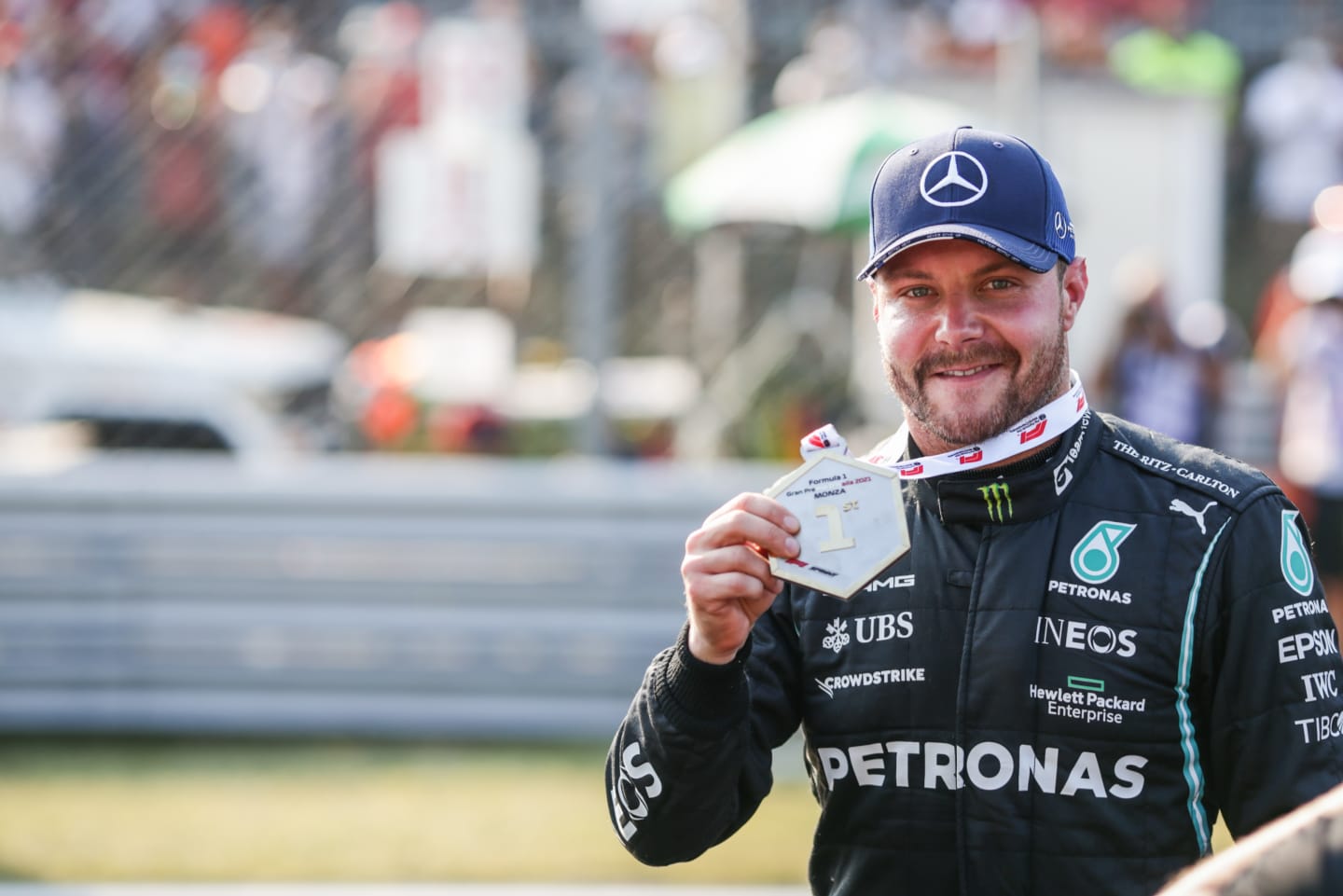 MONZA, ITALY - SEPTEMBER 11: Valterri Bottas of Mercedes and Finland wins the Sprint race ahead of