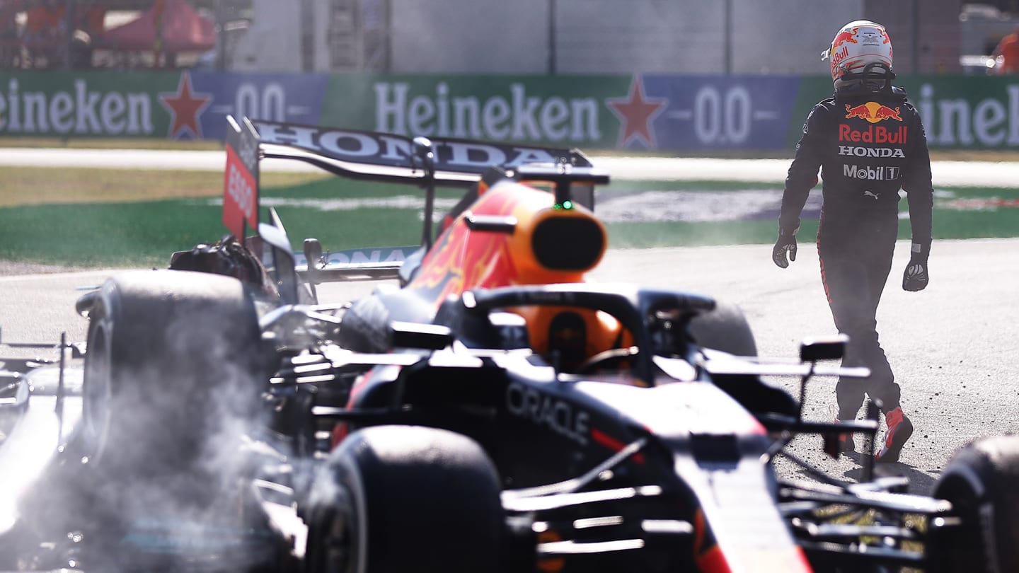 MONZA, ITALY - SEPTEMBER 12: Max Verstappen of Netherlands and Red Bull Racing walks back to the