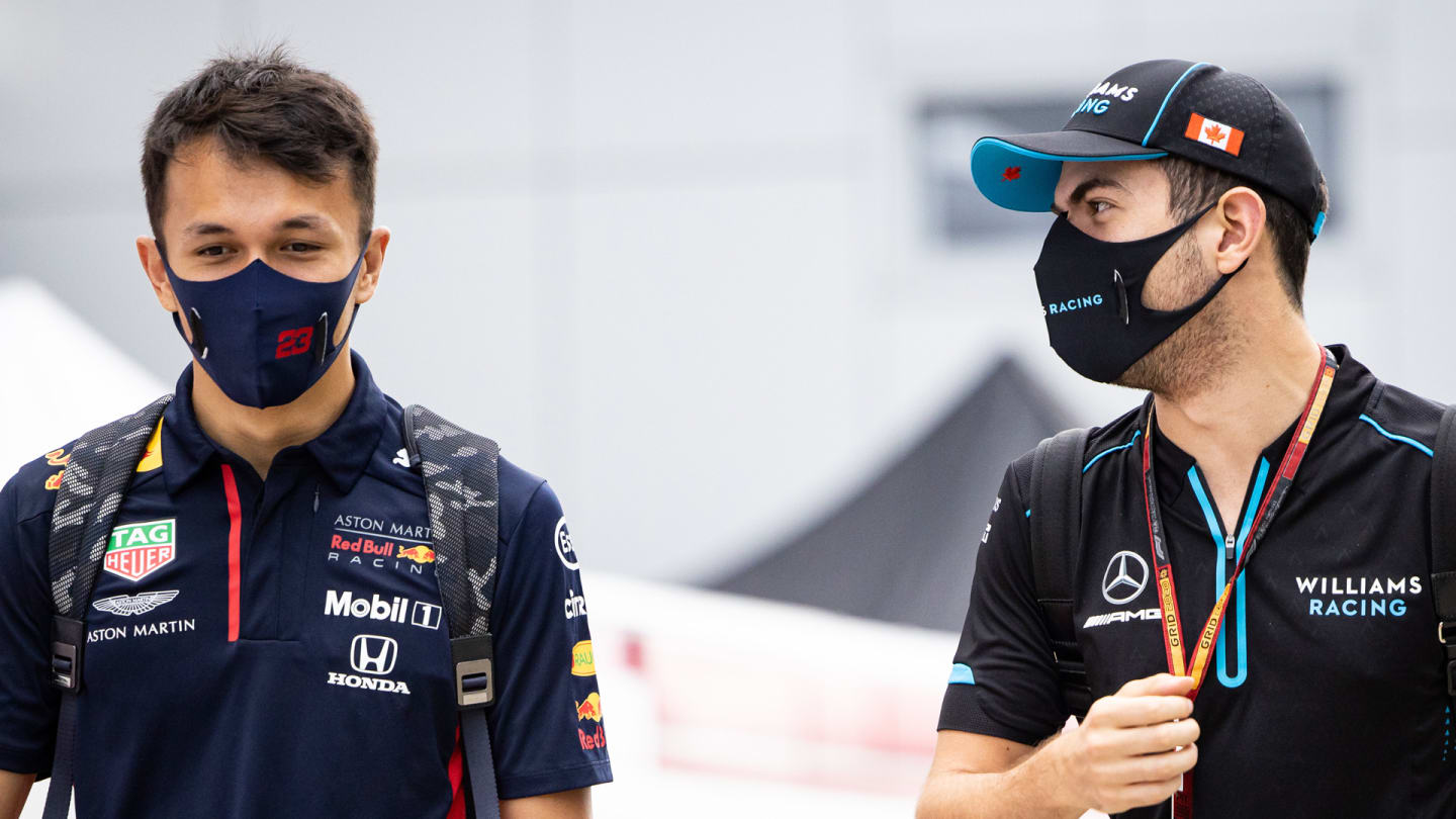 (L to R): Alexander Albon (THA) Red Bull Racing with Nicholas Latifi (CDN) Williams Racing.
Russian