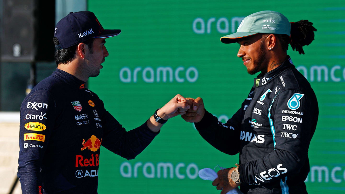 AUSTIN, TEXAS - OCTOBER 23: Second place qualifier Lewis Hamilton of Great Britain and Mercedes GP