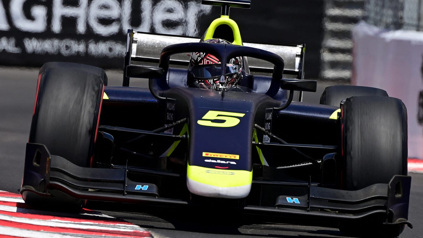 Carlin's British driver Dan Ticktum competes during 2021 FIA Formula 2 championship at the Monaco