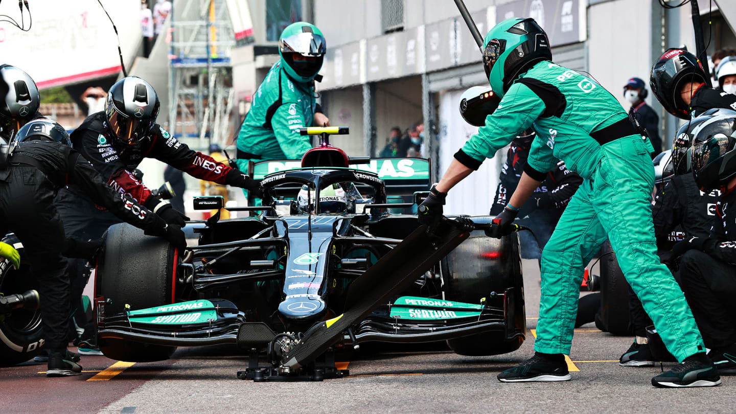 MONTE-CARLO, MONACO - MAY 23: Valtteri Bottas of Finland driving the (77) Mercedes AMG Petronas F1