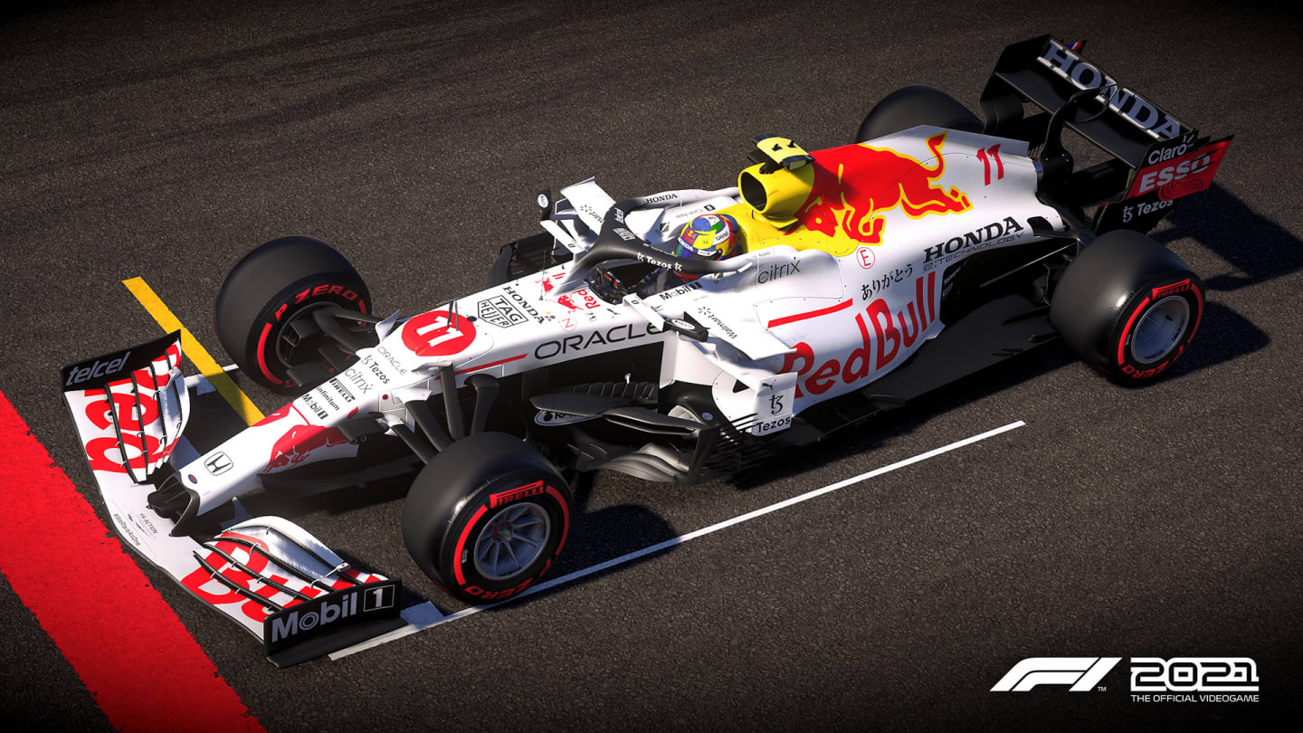 Red Bull's all-white livery was scheduled to be used in real life at the Japanese Grand Prix, but used in Turkey instead