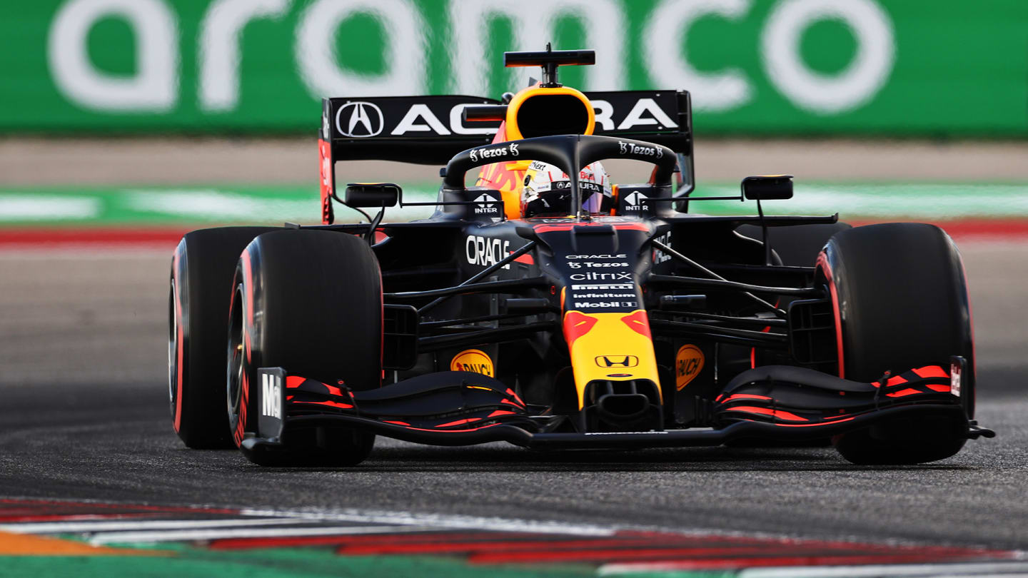 AUSTIN, TEXAS - OCTOBER 23: Max Verstappen of the Netherlands driving the (33) Red Bull Racing