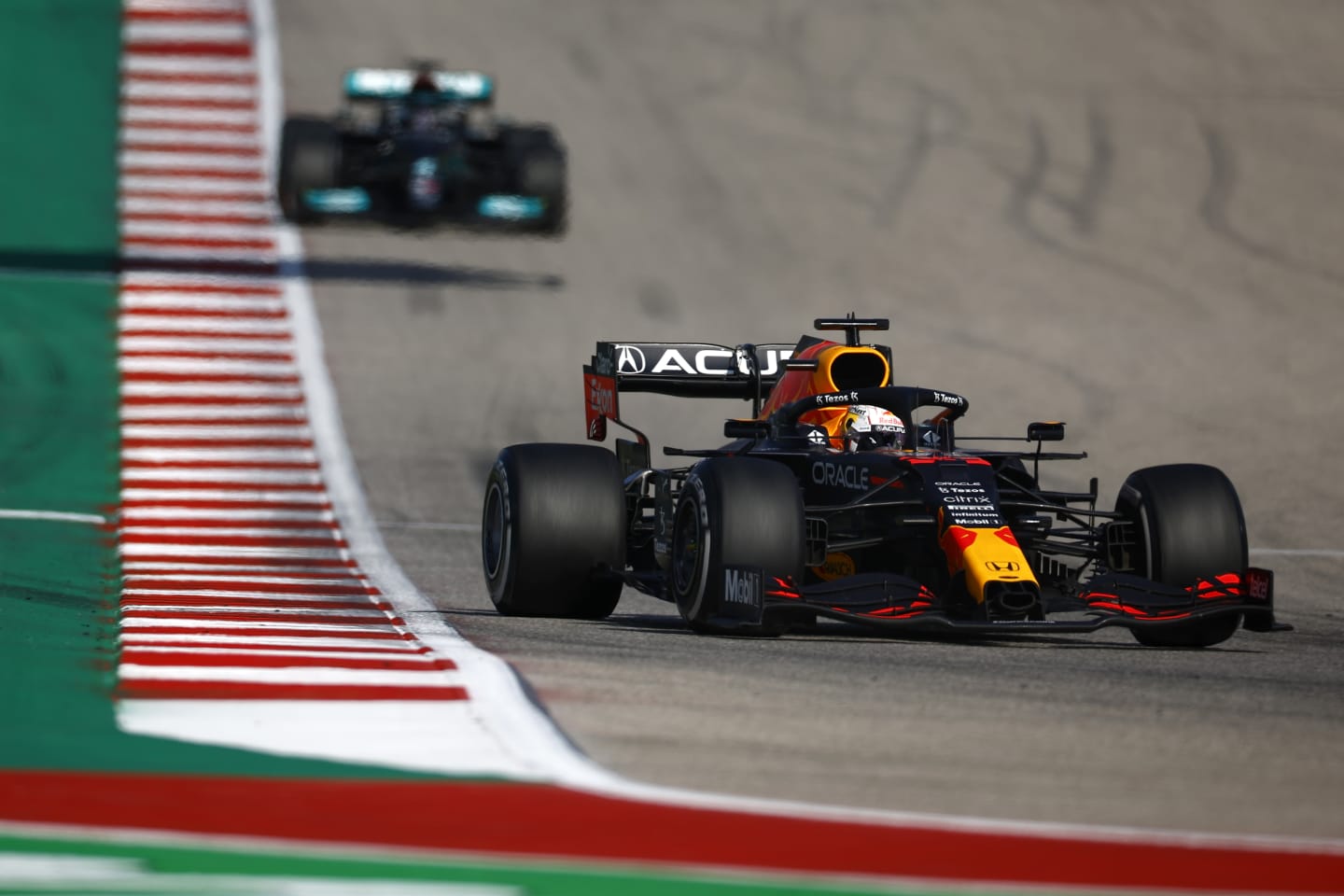 AUSTIN, TEXAS - OCTOBER 24: Max Verstappen of the Netherlands driving the (33) Red Bull Racing