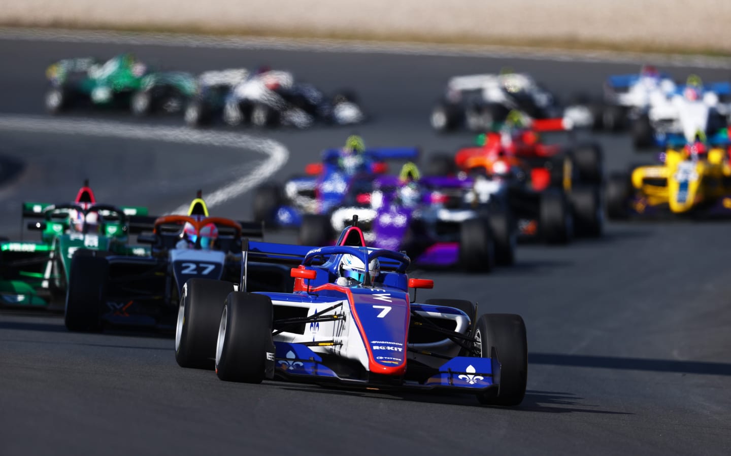 ZANDVOORT, NETHERLANDS - SEPTEMBER 04: Emma Kimilainen of Finland and Ecurie W (7) leads the field