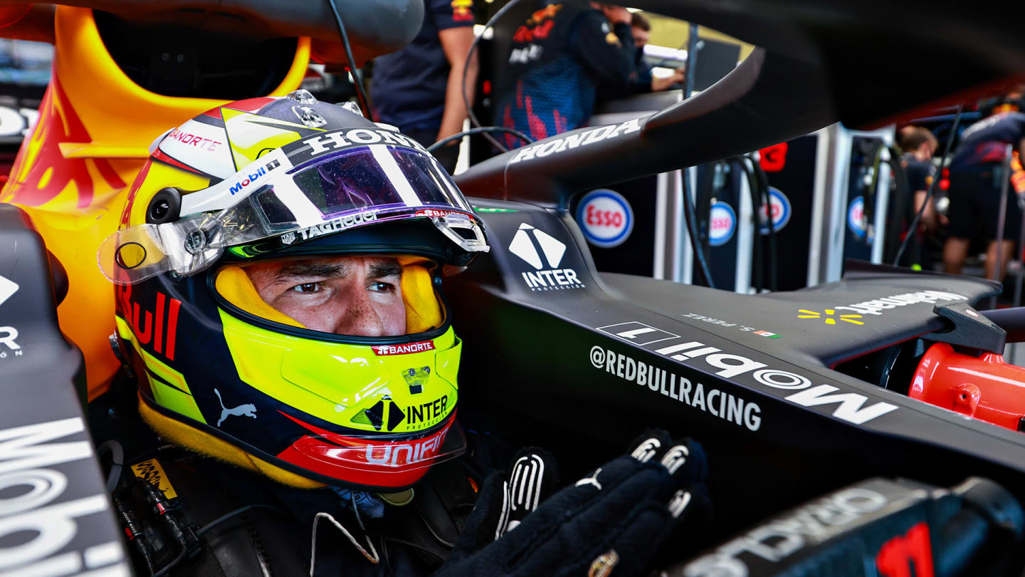 BAKU, AZERBAIJAN - JUNE 04: Sergio Perez of Mexico and Red Bull Racing prepares to drive in the