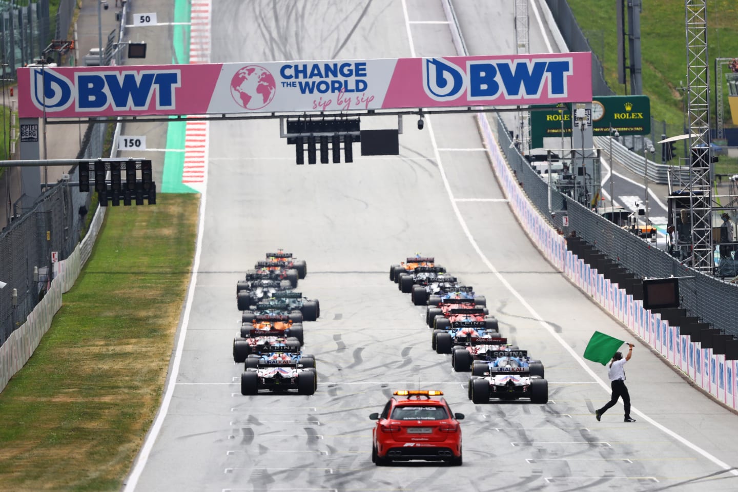 SPIELBERG, AUSTRIA - JULY 04: A rear view of the start during the F1 Grand Prix of Austria at Red
