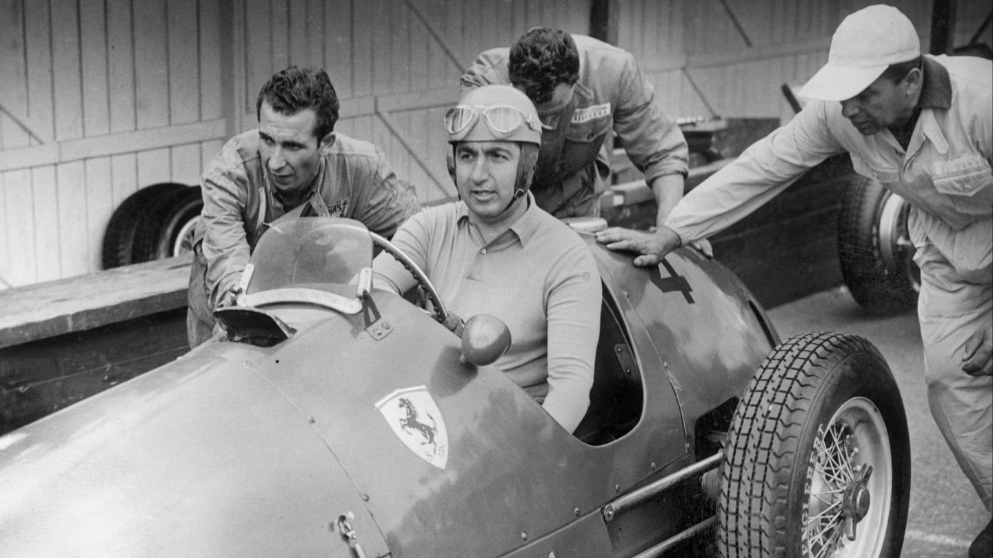 BELGIUM - JANUARY 01:  The Italian race-car driver Alberto ASCARI at the wheel of his Ferrari on